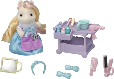 Sylvanian Families Kadeřnictví herní set poník Serafina s vlasy a doplňky