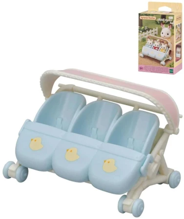Sylvanian Families kočárek / autosedačka pro trojčata doplněk k herním sadám Sylvanian Families kočárek / autosedačka pro trojčata doplněk k herním sadám