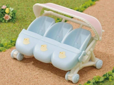 Sylvanian Families kočárek / autosedačka pro trojčata doplněk k herním sadám