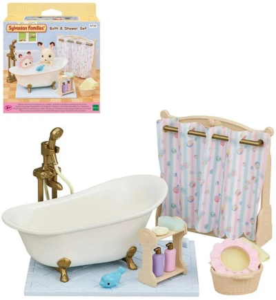 Sylvanian Families koupelnový set s vanou a sprchou doplněk k herním sadám Sylvanian Families koupelnový set s vanou a sprchou doplněk k herním sadám