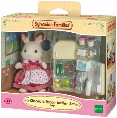 Sylvanian Families nábytek Chocolate králíků maminka + lednička s doplňky