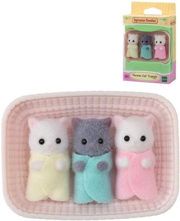 Sylvanian Families Perské kočky trojčata v košíku set 3 figurky v krabici