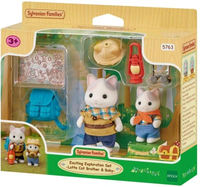 Sylvanian Families Prieskumný set 2 figúrky Latte mačky brat a bábätko s doplnkami