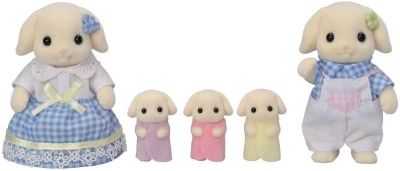 Sylvanian Families rodina Flora králiky s trojčatami set 5 figúrok králičia rodinka