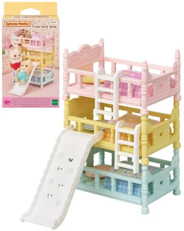 Sylvanian Families třípatrová postel se skluzavkou nábytek doplněk k herním sadám Sylvanian Families třípatrová postel se skluzavkou nábytek doplněk k herním sadám
