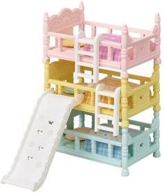 Sylvanian Families třípatrová postel se skluzavkou nábytek doplněk k herním sadám