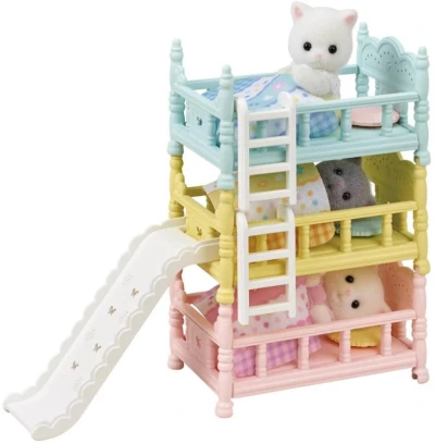 Sylvanian Families třípatrová postel se skluzavkou nábytek doplněk k herním sadám