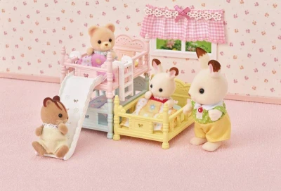 Sylvanian Families třípatrová postel se skluzavkou nábytek doplněk k herním sadám
