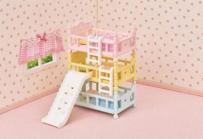 Sylvanian Families třípatrová postel se skluzavkou nábytek doplněk k herním sadám