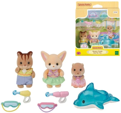 Sylvanian Families zábava u bazénu baby trio set 3 figurky s doplňky Sylvanian Families zábava u bazénu baby trio set 3 figurky s doplňky