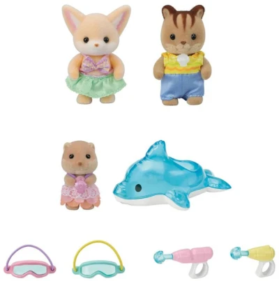 Sylvanian Families zábava u bazénu baby trio set 3 figurky s doplňky