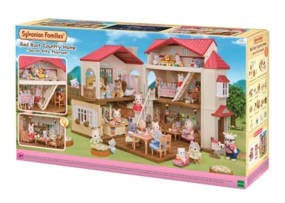 SYLVANIAN Velký patrový dům s červenou střechou na baterie Světlo