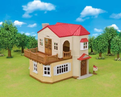 SYLVANIAN Velký patrový dům s červenou střechou na baterie Světlo
