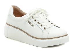 T. Sokolski T.Sokolski W26-235 bílé dámské polobotky na klínku