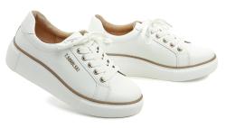 T. Sokolski T.Sokolski W26-235 bílé dámské polobotky na klínku