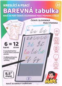 Tablet naučný kreslicí obkreslovací tabulka se šablonami na baterie