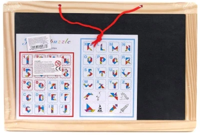 Tabule magnetická oboustranná na křídy / fixy set s písmenky a puzzle