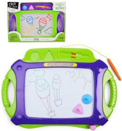 Tabulka dětská velká magnetická 46x33cm set se 2 razítky a kouzelným perem