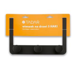 Tadar Věšák na dveře 3 háčky 30x20cm kov ČER