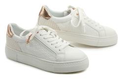 Tamaris 1-23736-42 bílé dámské polobotky se zlatorůžovým prvkem