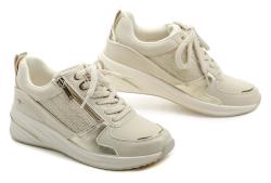 Tamaris 1-23754-45 zlato béžové dámské polobotky na klínku