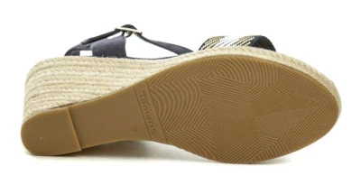 Tamaris 1-28329-42 navy dámské sandály na klínku