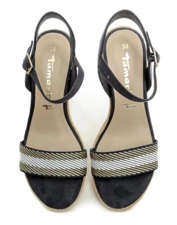 Tamaris 1-28329-42 navy dámské sandály na klínku