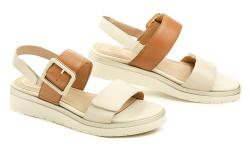 Tamaris Comfort 8-58706-42 béžovo hnědé dámské nadměrné sandály