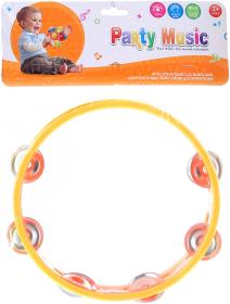 Tamburína 18cm plast/kov 2 barvy (hudební nástroje)