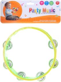 Tamburína 18cm plast/kov 2 barvy (hudební nástroje)
