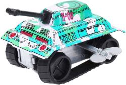 Tank kovový natahovací obrněné retro vozidlo na klíček v krabičce