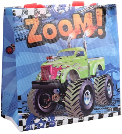 Taška dárková 20x20x9cm Monster Truck 4 druhy