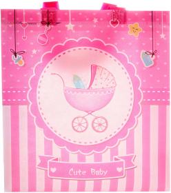 Taška dárková 27x29cm narození miminka 2 druhy plast