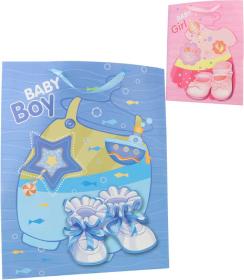 Taška dětská dárková velká 43x55cm baby motiv 2 druhy