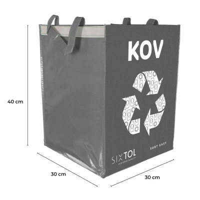 SIXTOL Tašky na triedený odpad SORT EASY 4 METAL, 30x30x40cm, 4x36l, 4ks