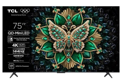 TCL 75C6K SMART TV 75" QLED/4K UHD/Mini LED/144Hz/4xHDMI/USB/LAN/GoogleTV POKOŠZENÁ KRABICE