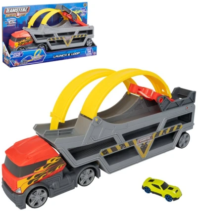 Teamsterz auto transportér rozkládací akční dráha 2v1 set s autíčkem kov