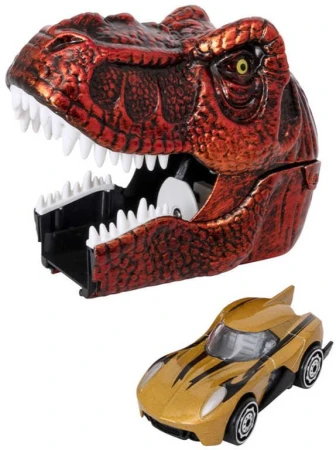 Teamsterz Dinosauří útok set žraločí hlava s vystřelovacím autíčkem kov 2 barvy