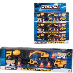 Teamsterz konstrukční set tým stavební stroj 4ks s doplňky v krabici kov Teamsterz konstrukční set tým stavební stroj 4ks s doplňky v krabici kov