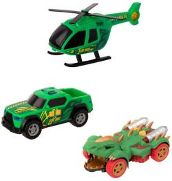 Teamsterz lov dinosaurů set 2 auta s vrtulníkem na baterie Světlo Zvuk plast