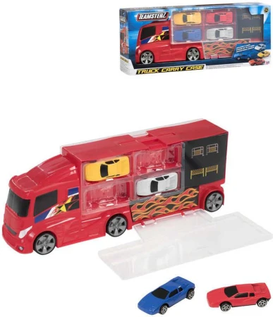 Teamsterz přeprava aut set nákladní auto tahač / kufřík 2v1 + 4 autíčka