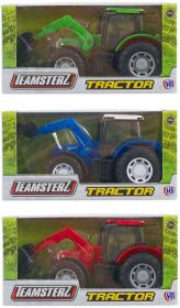 Teamsterz traktor s čelním nakladačem 3 barvy v krabičce Teamsterz traktor s čelním nakladačem 3 barvy v krabičce