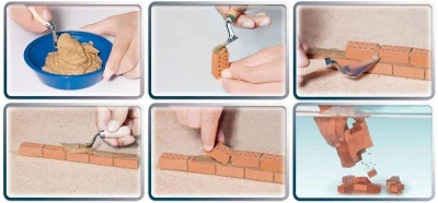 Teifoc Domek s grilem 185 dílků pálené cihličky s maltou v boxu (stavebnice)