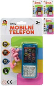 Telefon dětský 11cm tlačítkový mobil na baterie AJ Zvuk 4 barvy na kartě Telefon dětský 11cm tlačítkový mobil na baterie AJ Zvuk 4 barvy na kartě