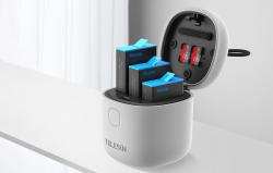 Telesin 3-slotová vodotěsná nabíječka Allin box 2 baterie pro GoPro Hero 12 / 11 / 10 / 9