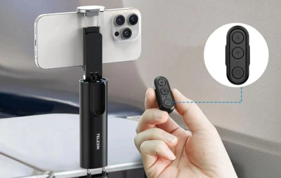 Telesin P1-HSS-02 černo-stříbrný držák s dálkovým ovládáním Bluetooth pro telefony