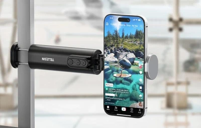Telesin P1-HSS-02 černo-stříbrný držák s dálkovým ovládáním Bluetooth pro telefony