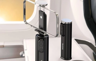 Telesin P1-HSS-02 černo-stříbrný držák s dálkovým ovládáním Bluetooth pro telefony