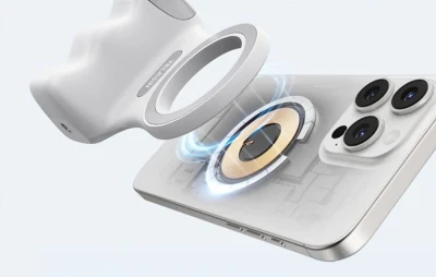 Telesin Fun Shot Grip2 MagSafe bílá magnetická rukojeť