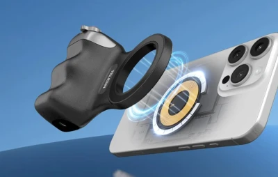 Telesin Fun Shot Grip 2 černý magnetický držák MagSafe